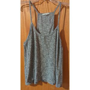 American Eagle Outfitters heather gray racer back cropped tank top ladies XL